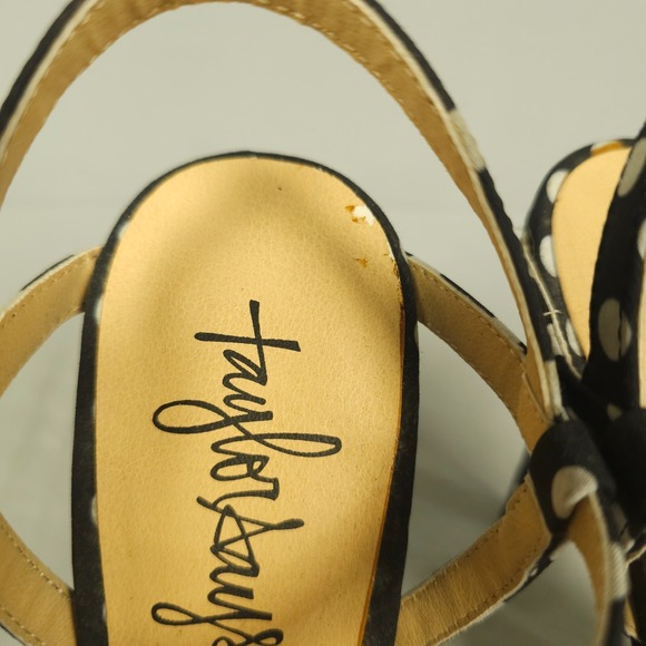 Taylor Says High Heel Stilettos Women 7.5M Black White Polka Dot Priscilla Lemon - Picture 10 of 12